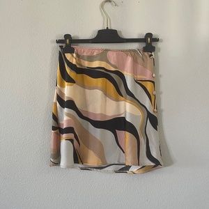 multi color mini skirt